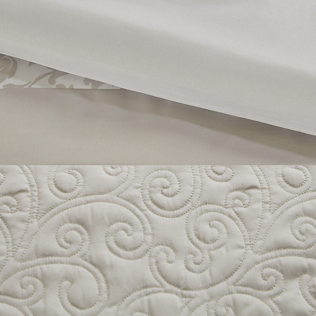Ramsey - California King Embroidered 8 Piece Comforter Set - Neutral