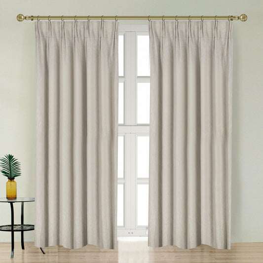 Newport Cotton Lining Window Curtains for Bedroom, Linen Curtains for Living Room, 96 Inches Long Curtains for Living Room, Greige