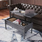 MDF Lift-Top Coffee Table with Storage For Living Room,Dark Grey Oak