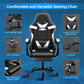 YSSOA Racing Video Backrest and Seat Height Recliner Gaming Office High Back Computer Ergonomic Adjustable Swivel Chair, With footrest, Black/White