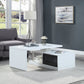 ACME Buck II Coffee Table w/Swivel Top in White & Black High Gloss Finish LV00997