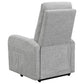 Grey Tufted Power Lift Recliner