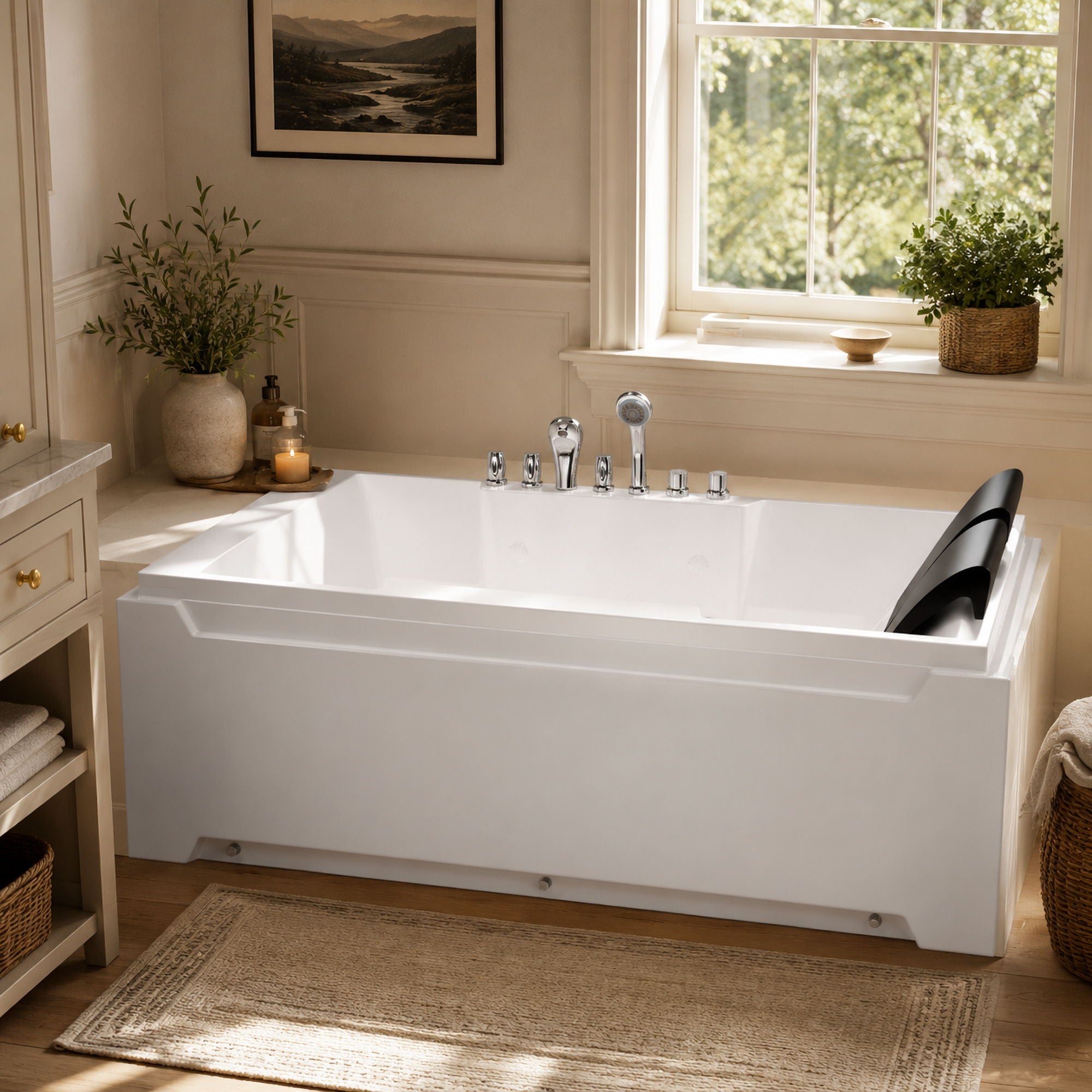 Xavier - Double Massage Bathtub - Milk White