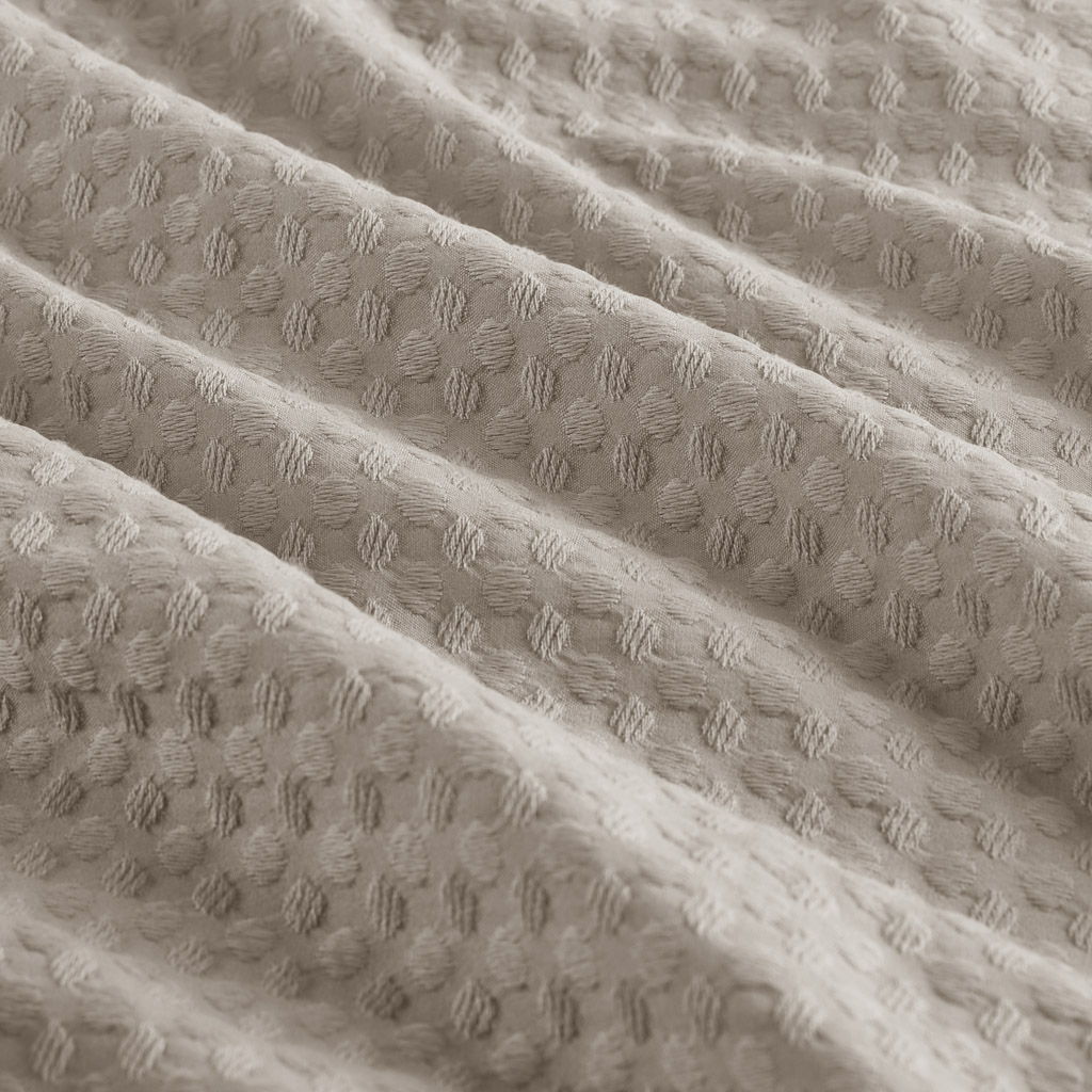 Mina - Full/Queen Waffle Weave Textured Comforter Set - Neutral