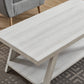 Athens Contemporary Wood Shelf Coffee Table in White Finish