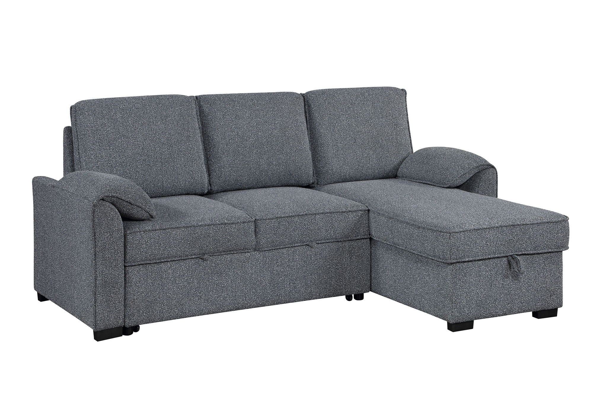 U0808 - Reversible Sofa Bed With Drop Down Table And USB - Dark Gray