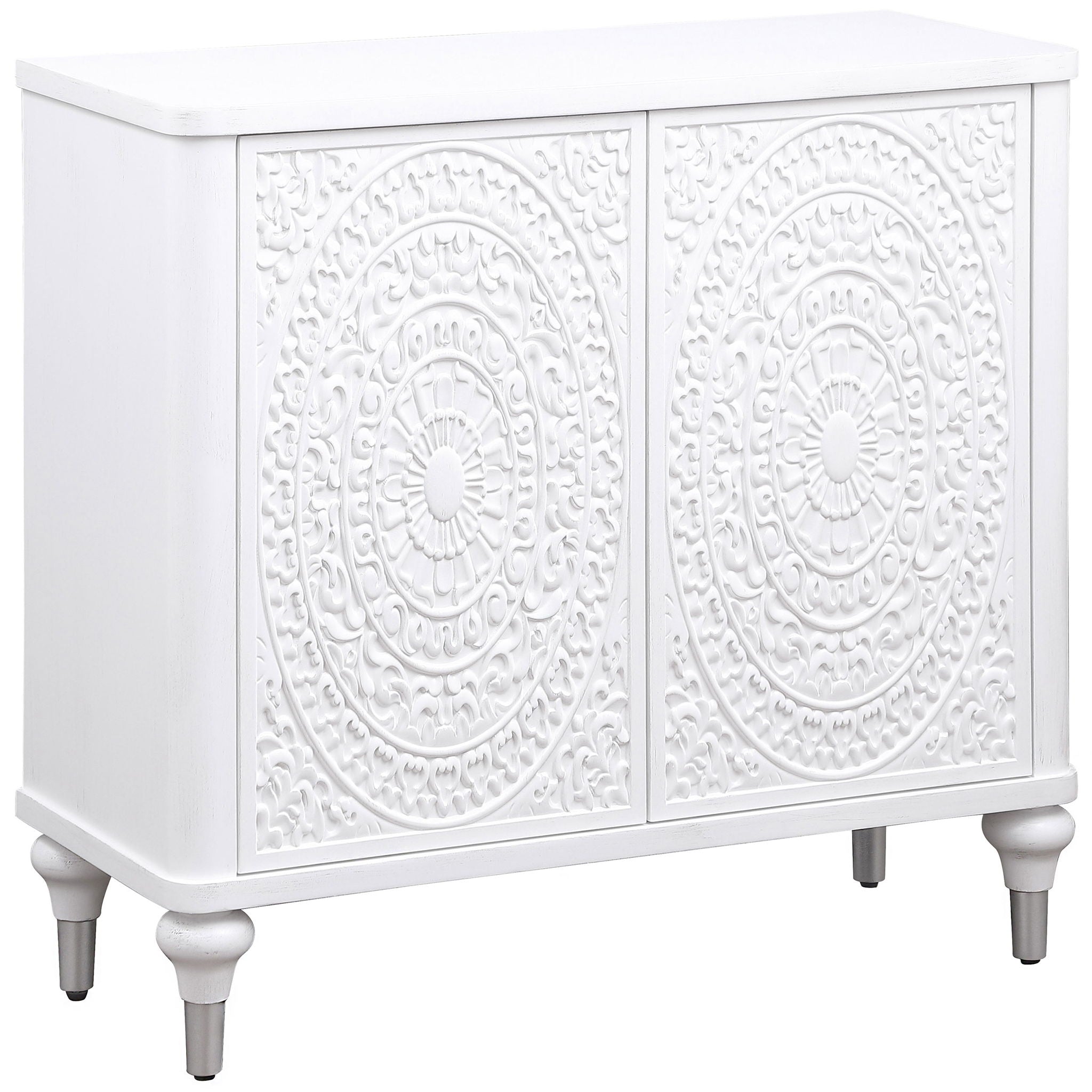 Angus - 2 Door Mandala Accent Cabinet - White