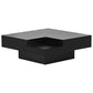 Modern Minimalist Design 31.5*31.5in Square Coffee Table with Detachable Tray and Plug-in 16-color LED Strip Lights Remote Control for Living Room (OLD SKU: WF291303AAB )