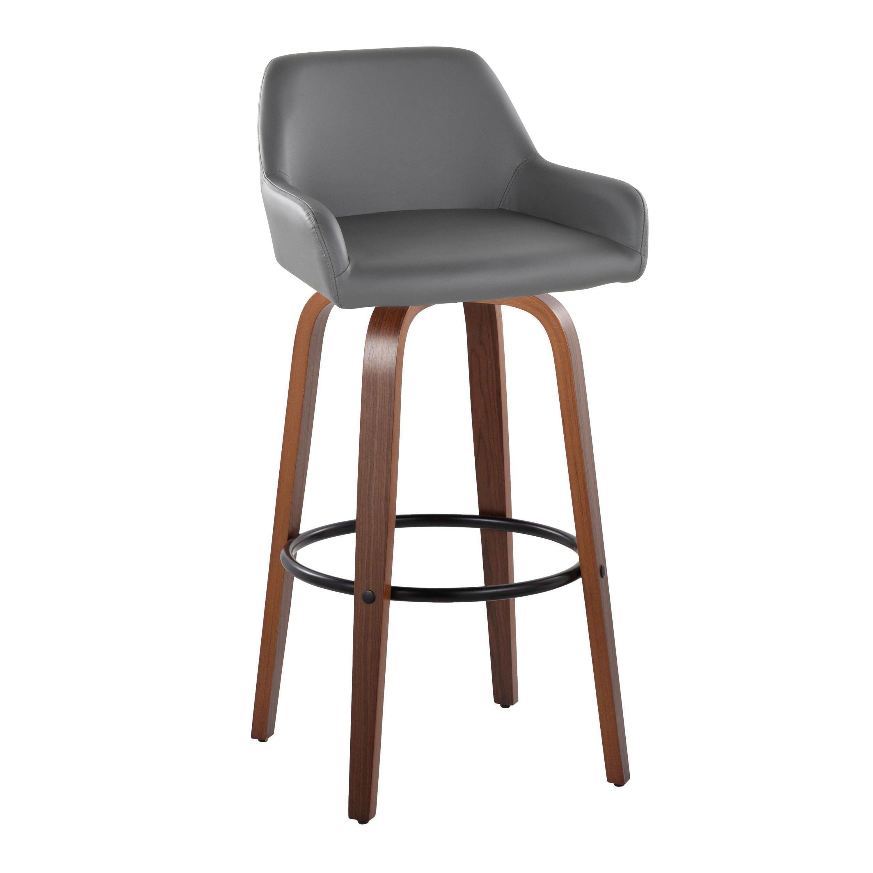 Daniella - Contemporary Fixed Height, Barstool & Swivel And Round Footrest (Set of 2)