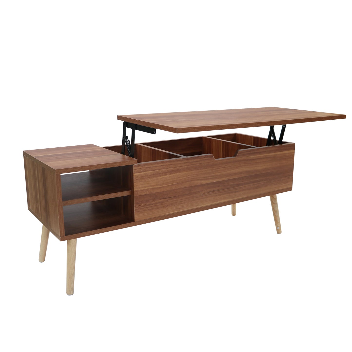 COFFEEtable quick assemble computer tablewith wood grain colorAccentFurnitureHomeDecor,Open Storage Shelf,StorageCoffeeTable with HiddenCompartment andAdjustableStorageShelf,LiftTabletopforLiving room