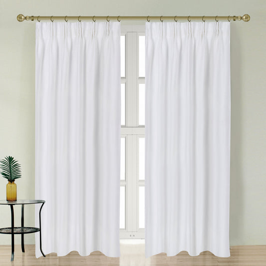 Newport Blackout Curtains for Bedroom, Linen Curtains for Living Room, Window Curtains, Room Darkening Curtains 84 Inches Long, Soft White