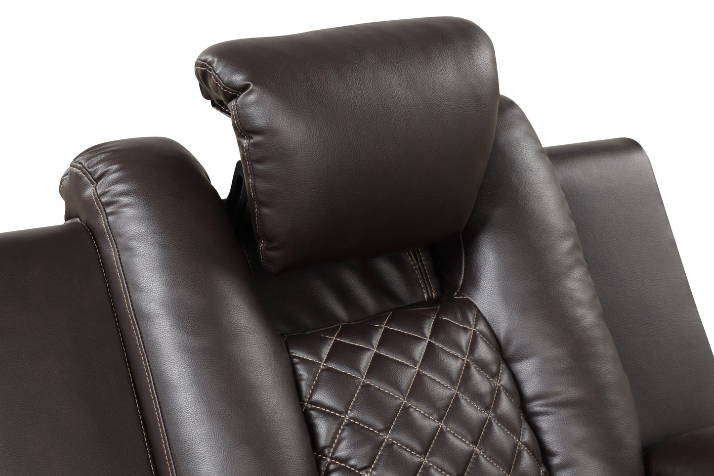 Benz LED & Power Recliner Chair Made With Faux Leather in Brown
