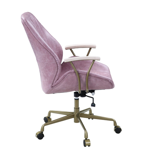 ACME Hamilton Office Chair in Pink Top Grain Leather OF00399