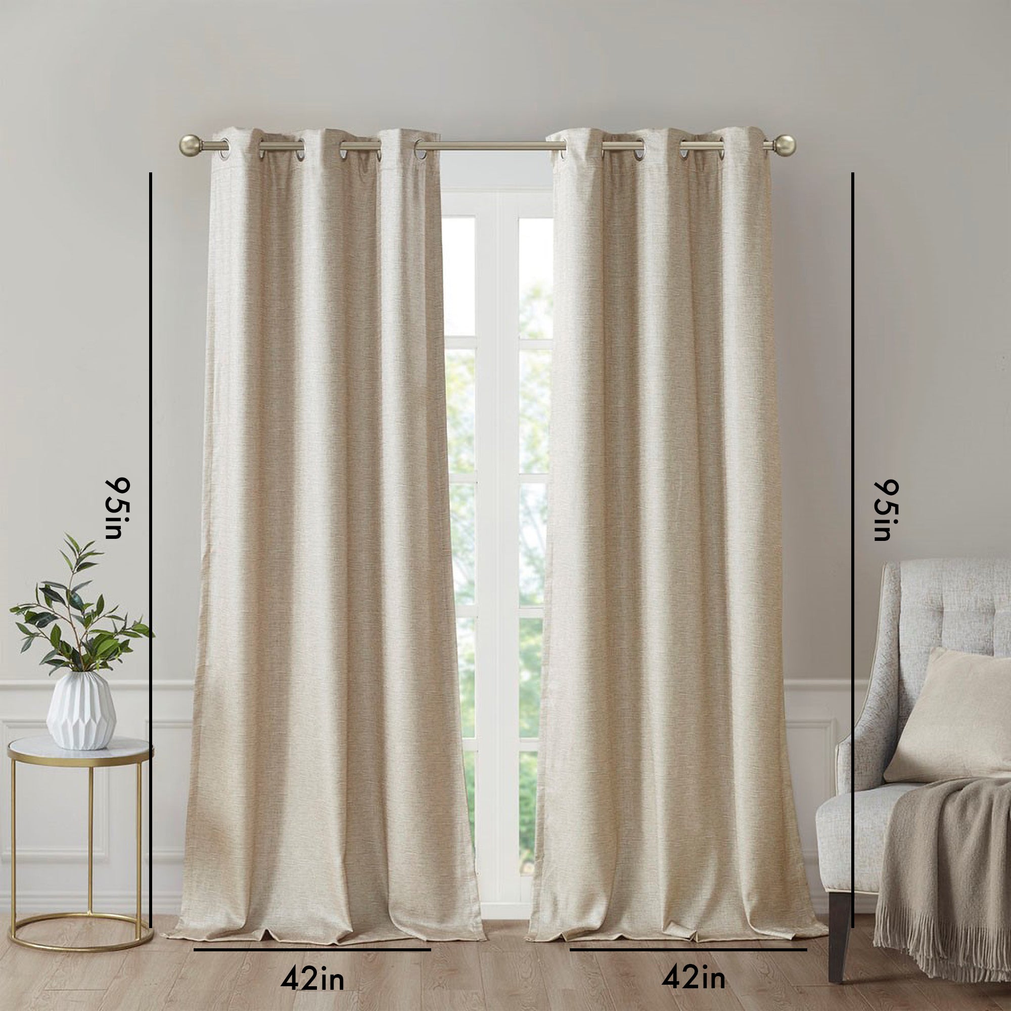 Tonal Printed Faux Silk Total Blackout Curtain Panel Pair