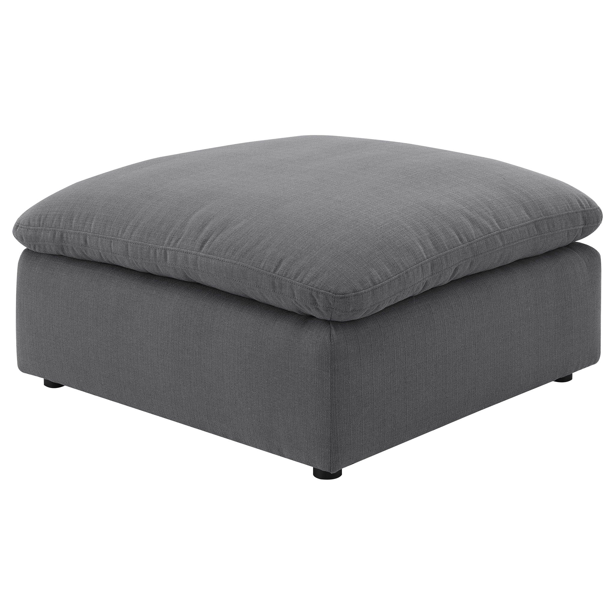 Greeley - Upholstered Square Ottoman With Cushion - Charcoal