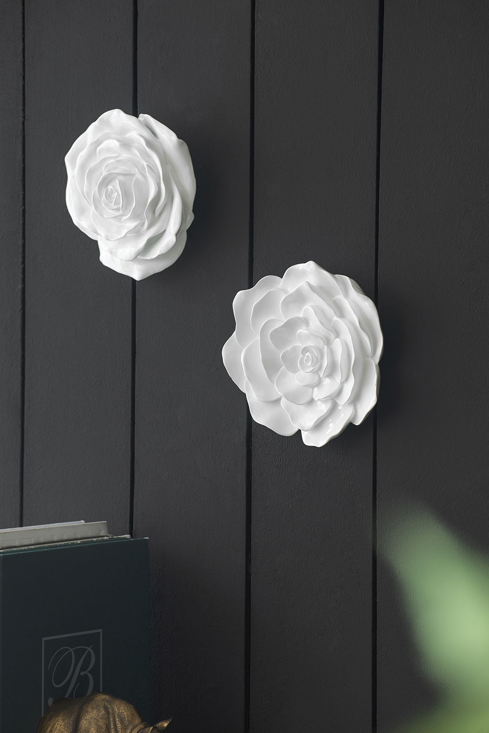 Rose Hanging Wall Accents (Set of 2) - White