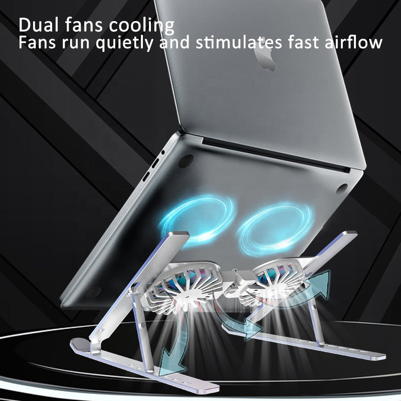 C9 Computer Bracket Aluminum Alloy Notebook Bracket Folding Fan Cooling Increased Laptop Bracket