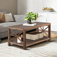 52''W  Handcrafted Coffee Table In Front Of The Sofa Or Loveseat For Living Room(Brwon)