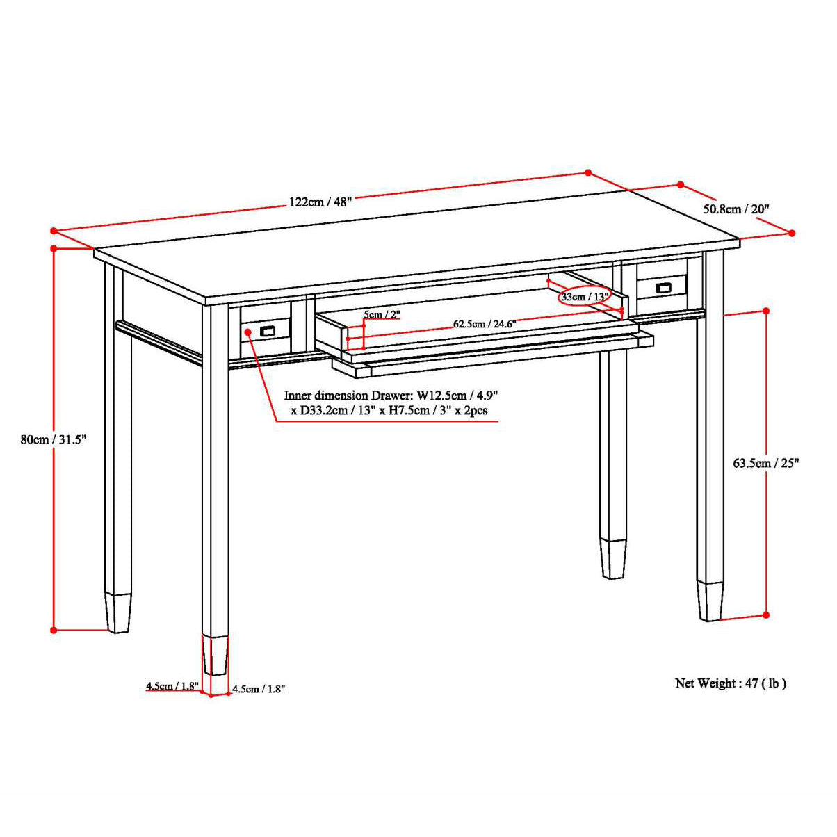 Warm Shaker - Desk - White