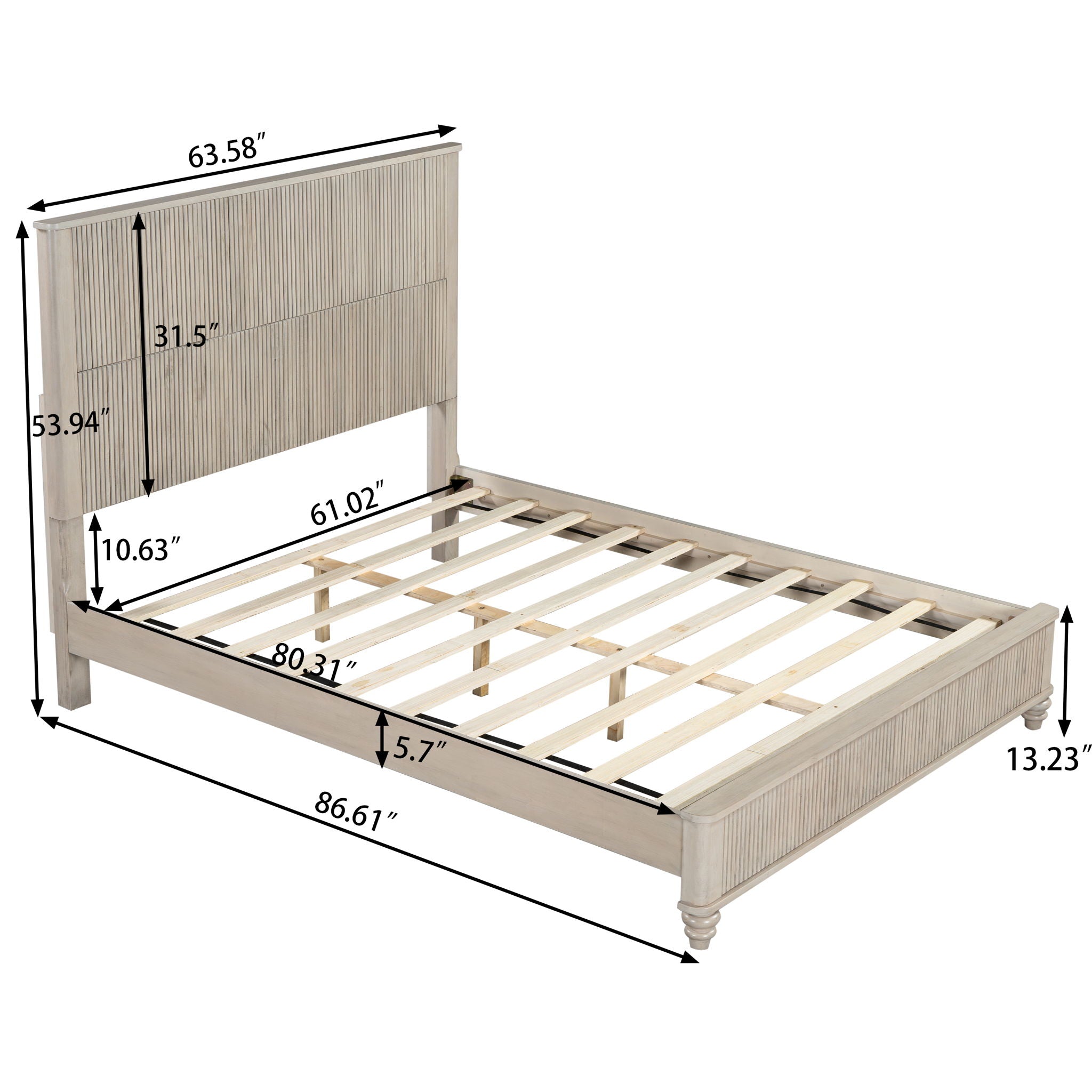 Platform Bed Frame With Tall Headboard