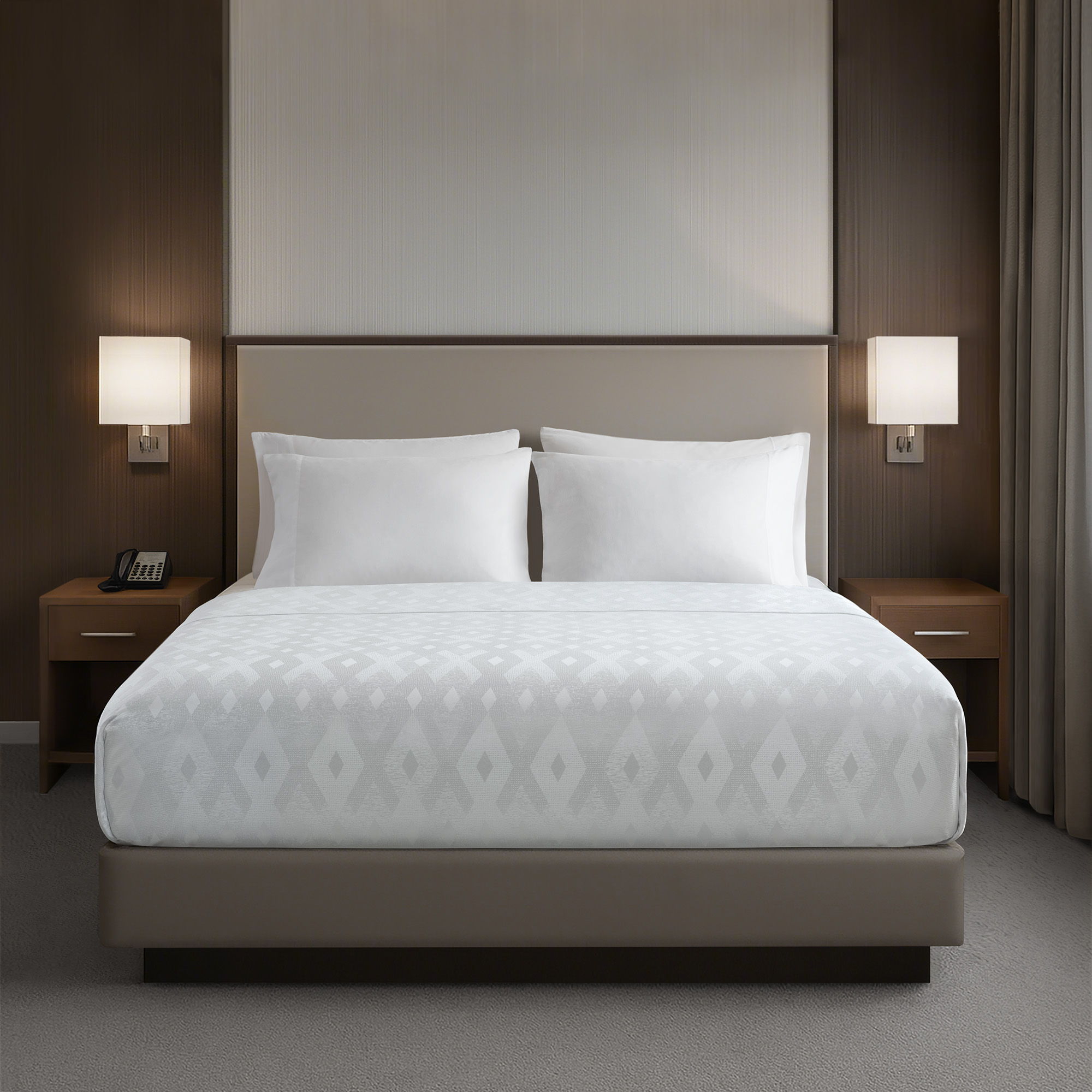 Jacquard Nova - King Essential Coverlet - White