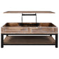 U-style Lift Top Coffee Table with Inner Storage  Space and Shelf (As same As WF198291AAN)