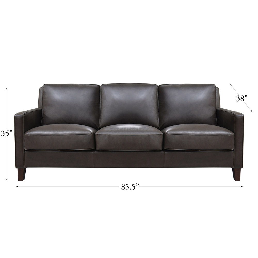 Ashby - Waxy Pull Up Leather Sofa - Dark Granite