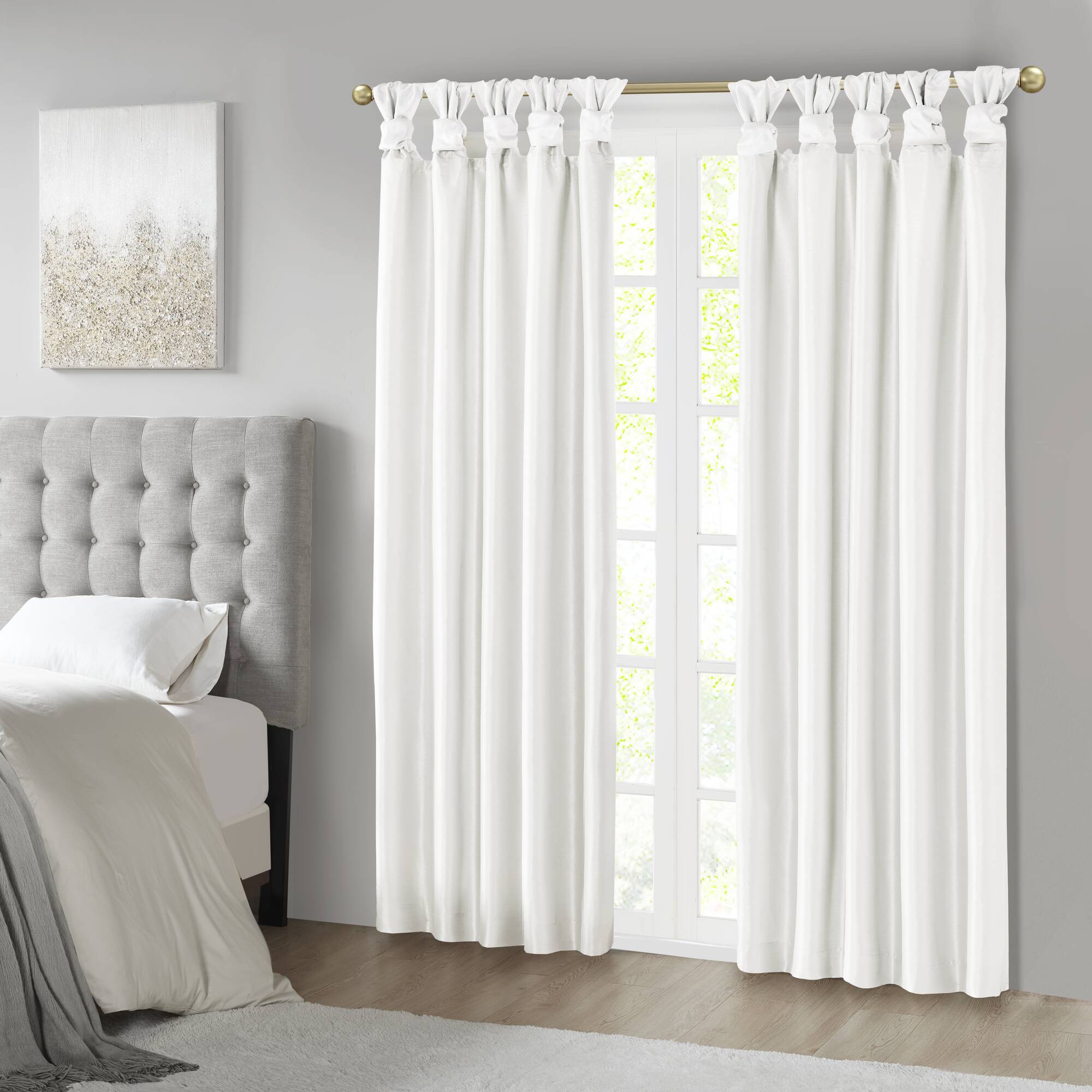 Emilia - 84" Twist Tab Total Blackout Window Curtain - White
