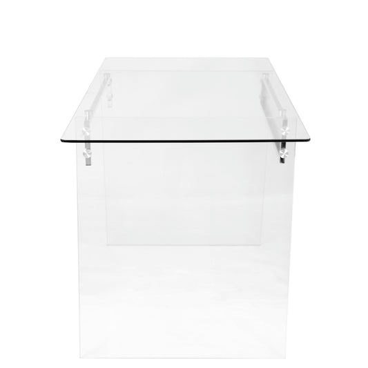Glacier Contemporary Desk in Clear and Chrome by LumiSource
