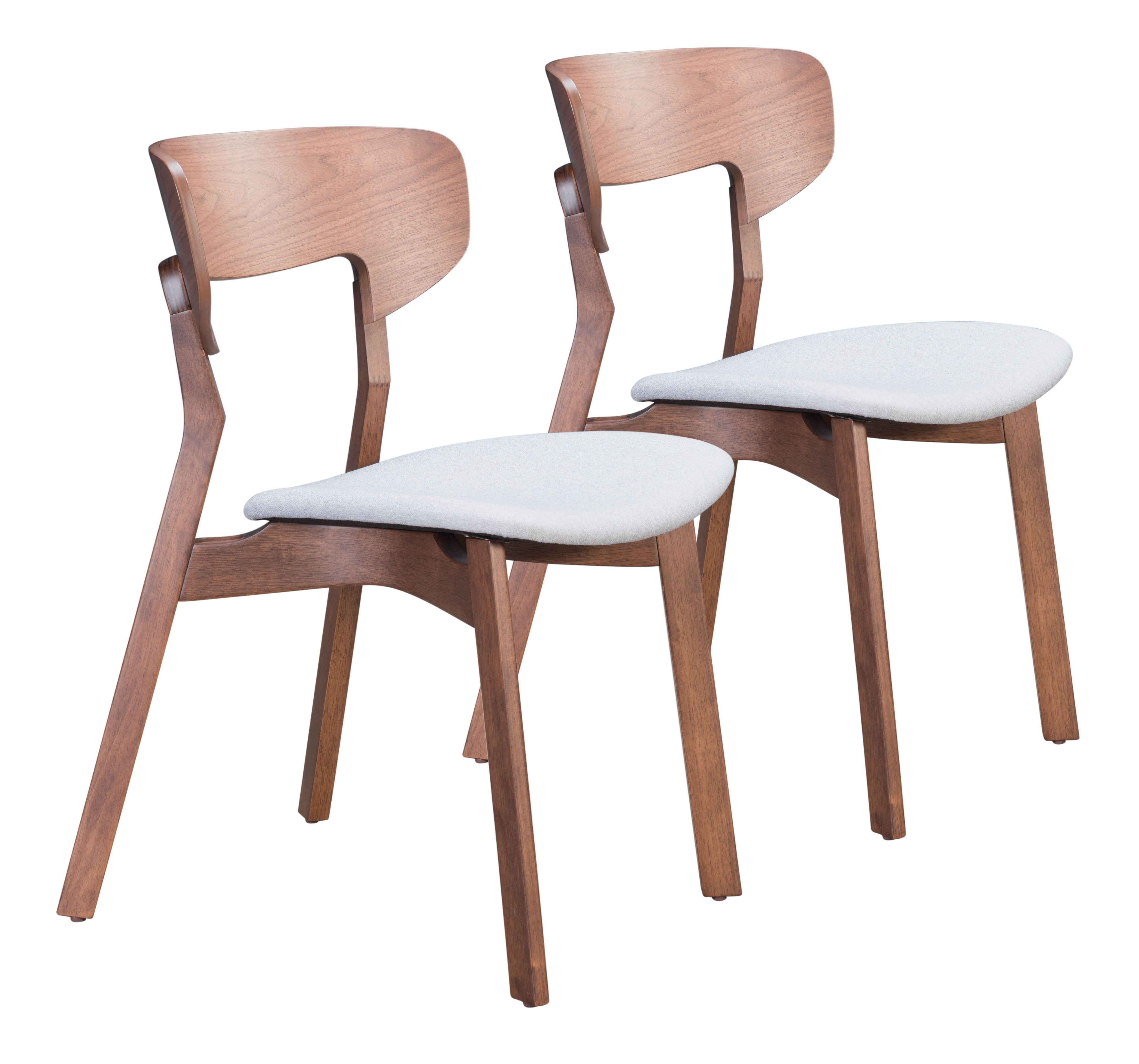 Russell - Dining Chair (Set of 2) - Walnut / Light Gray