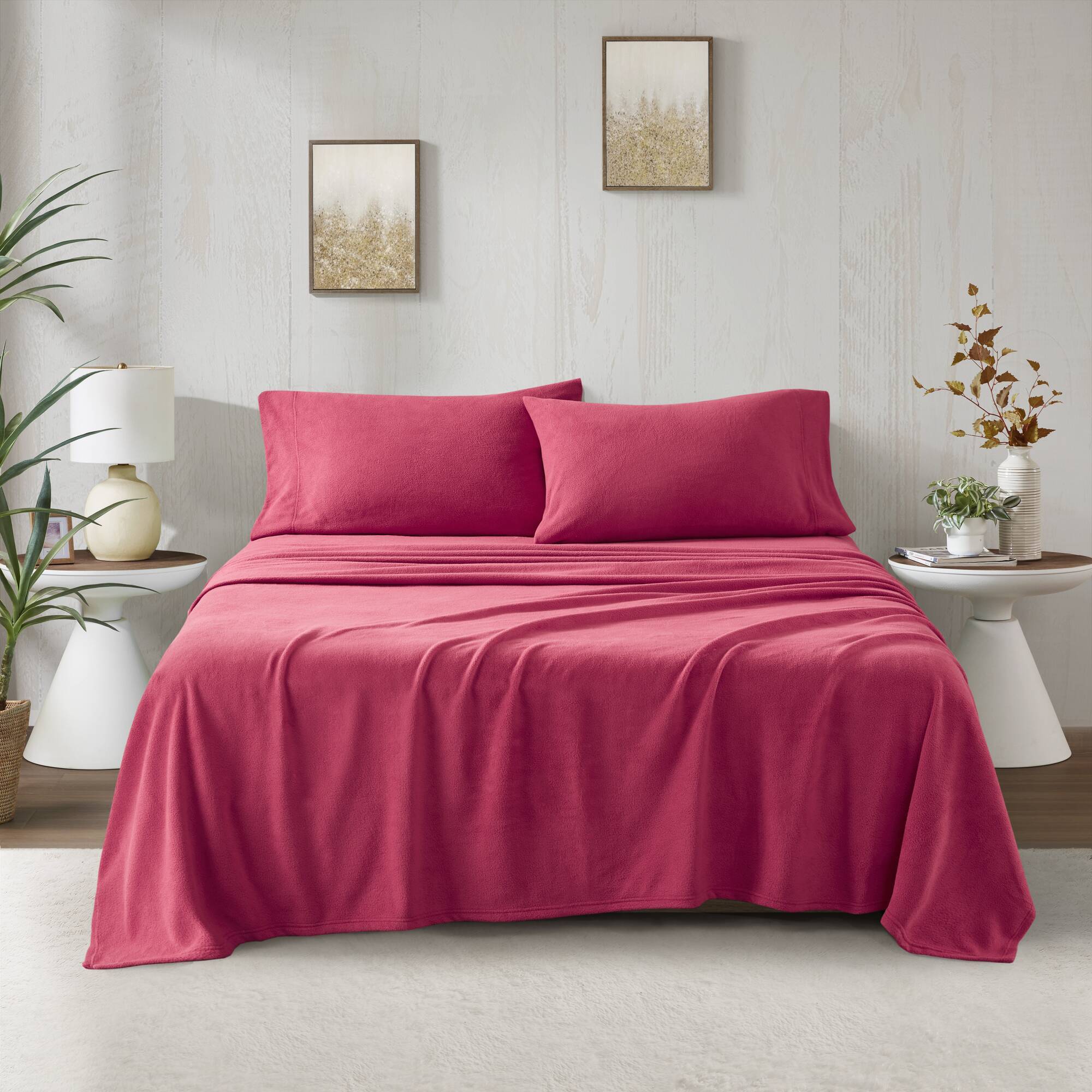 Micro Fleece - Queen Sheet Set - Red