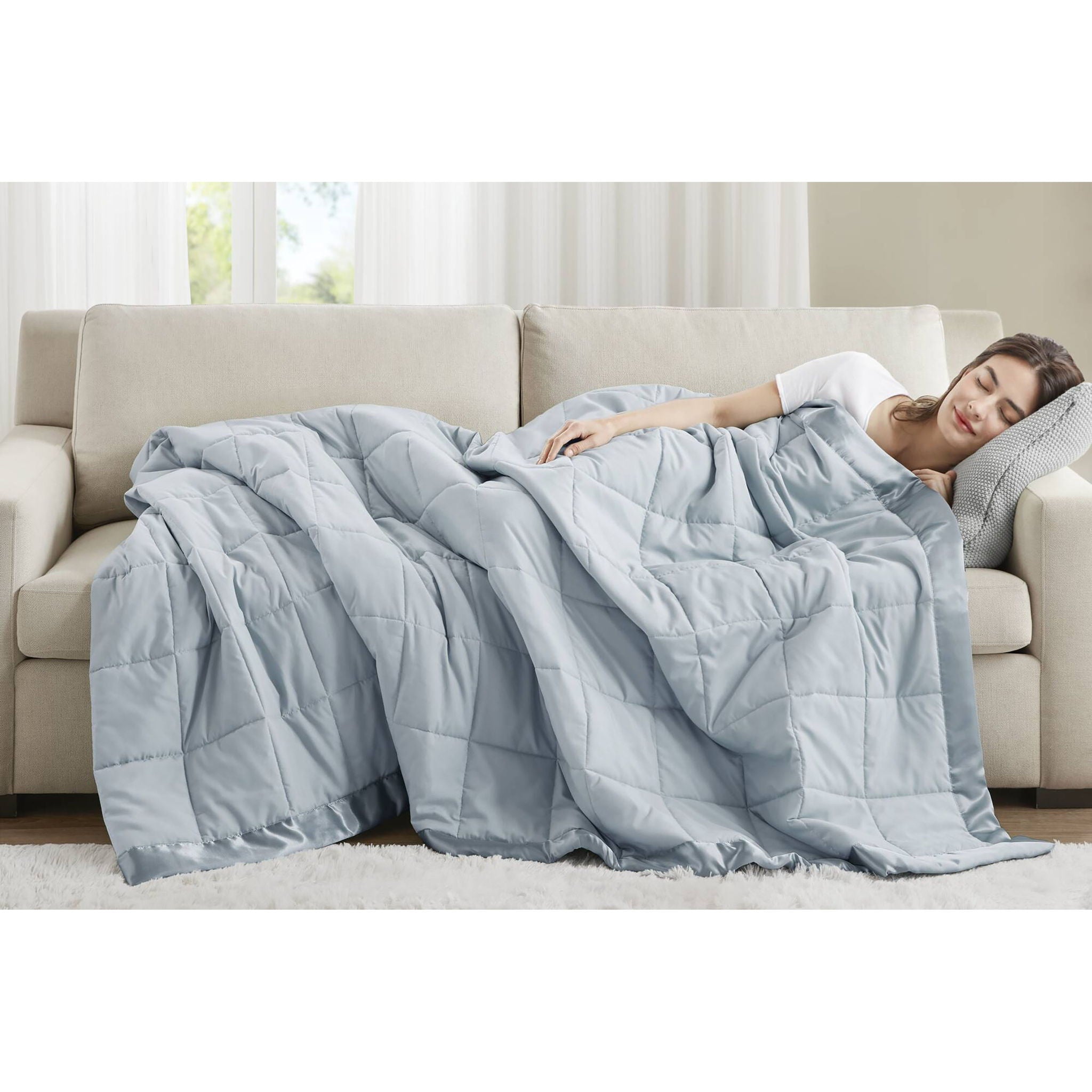 Windom - King All Season Hypoallergenic Blanket With 3M Scotchgard - Blue
