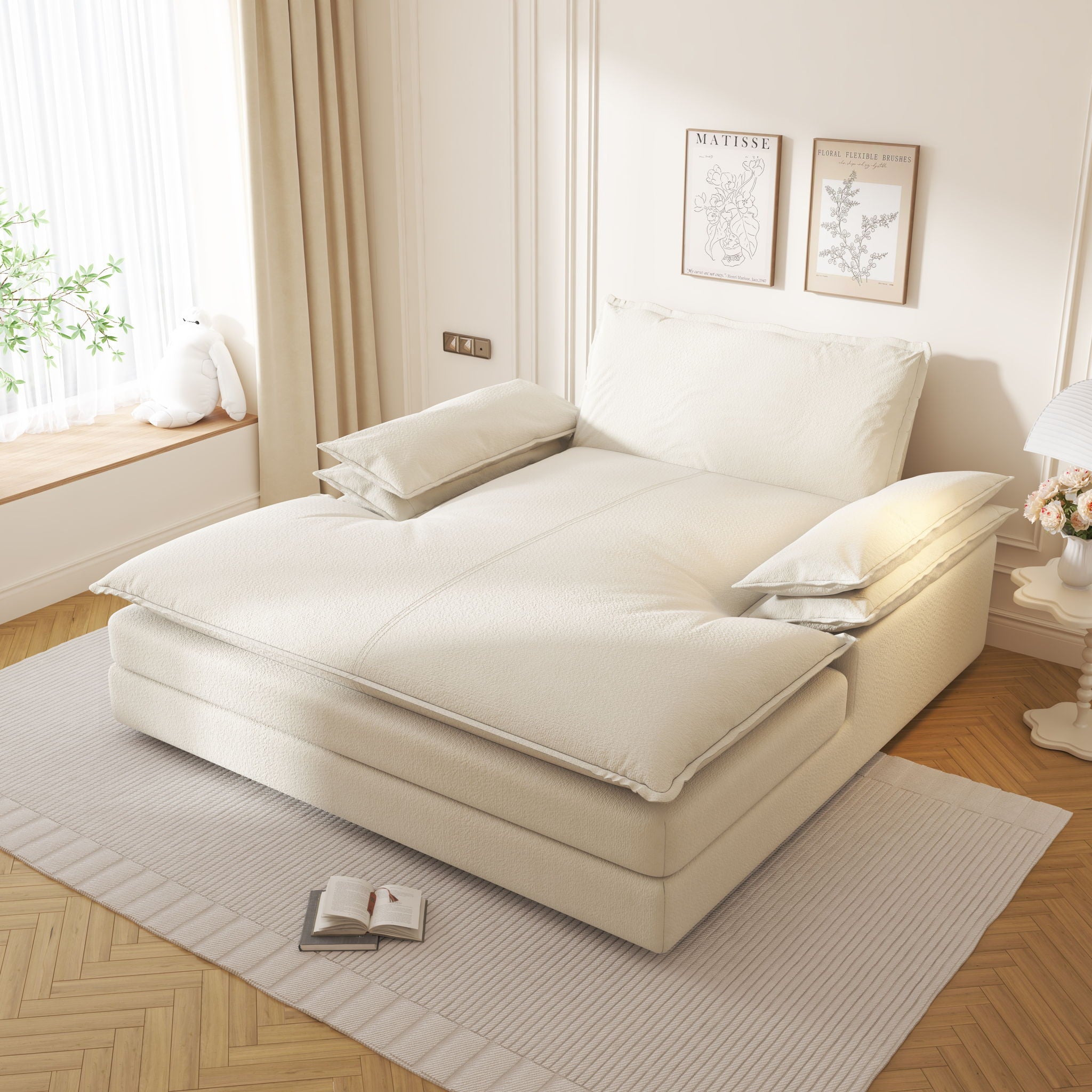 Comfortable Oversized Double Chaise Lounge Chair