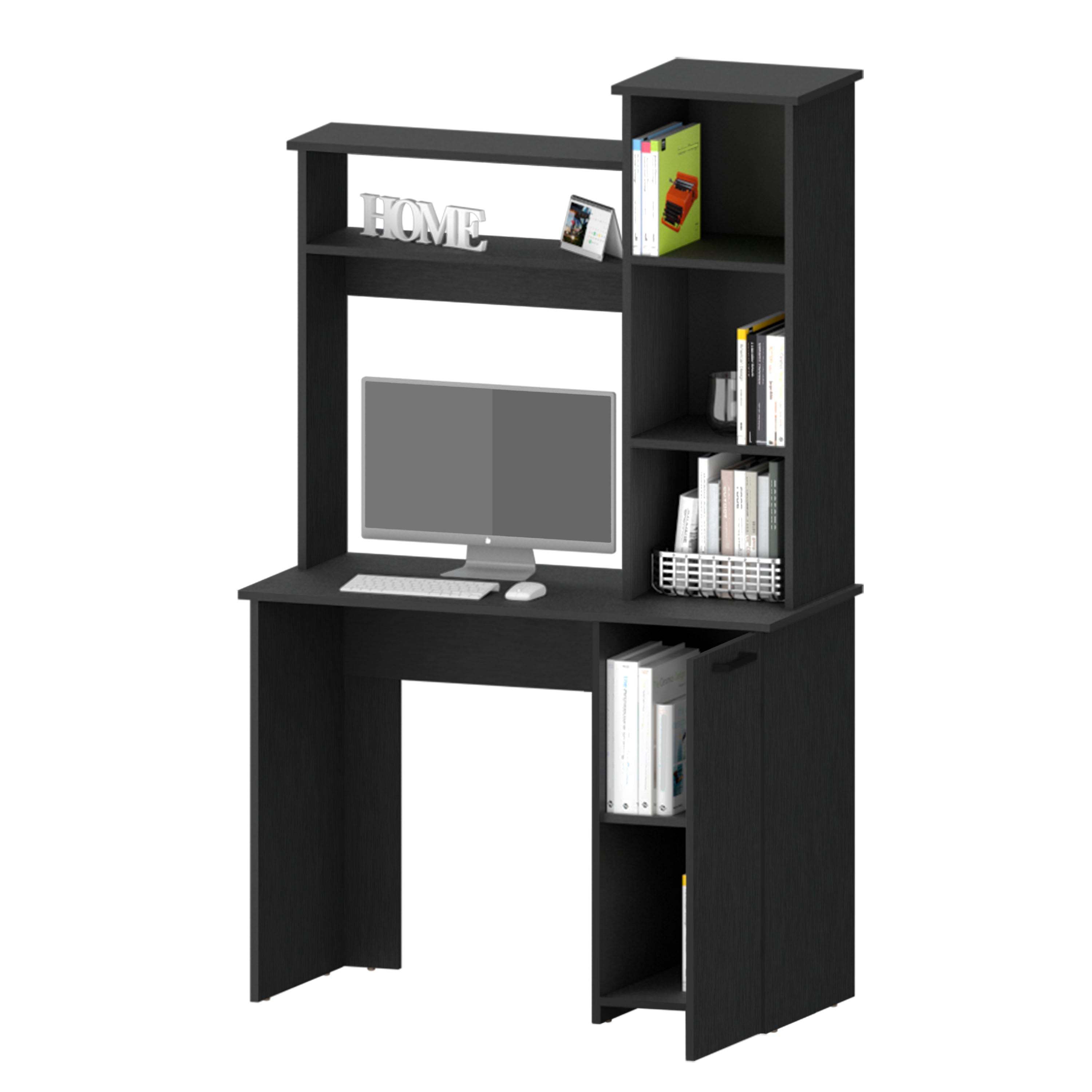 Rumford Computer Desk with Hutch and 3-Tier Storage Shelves