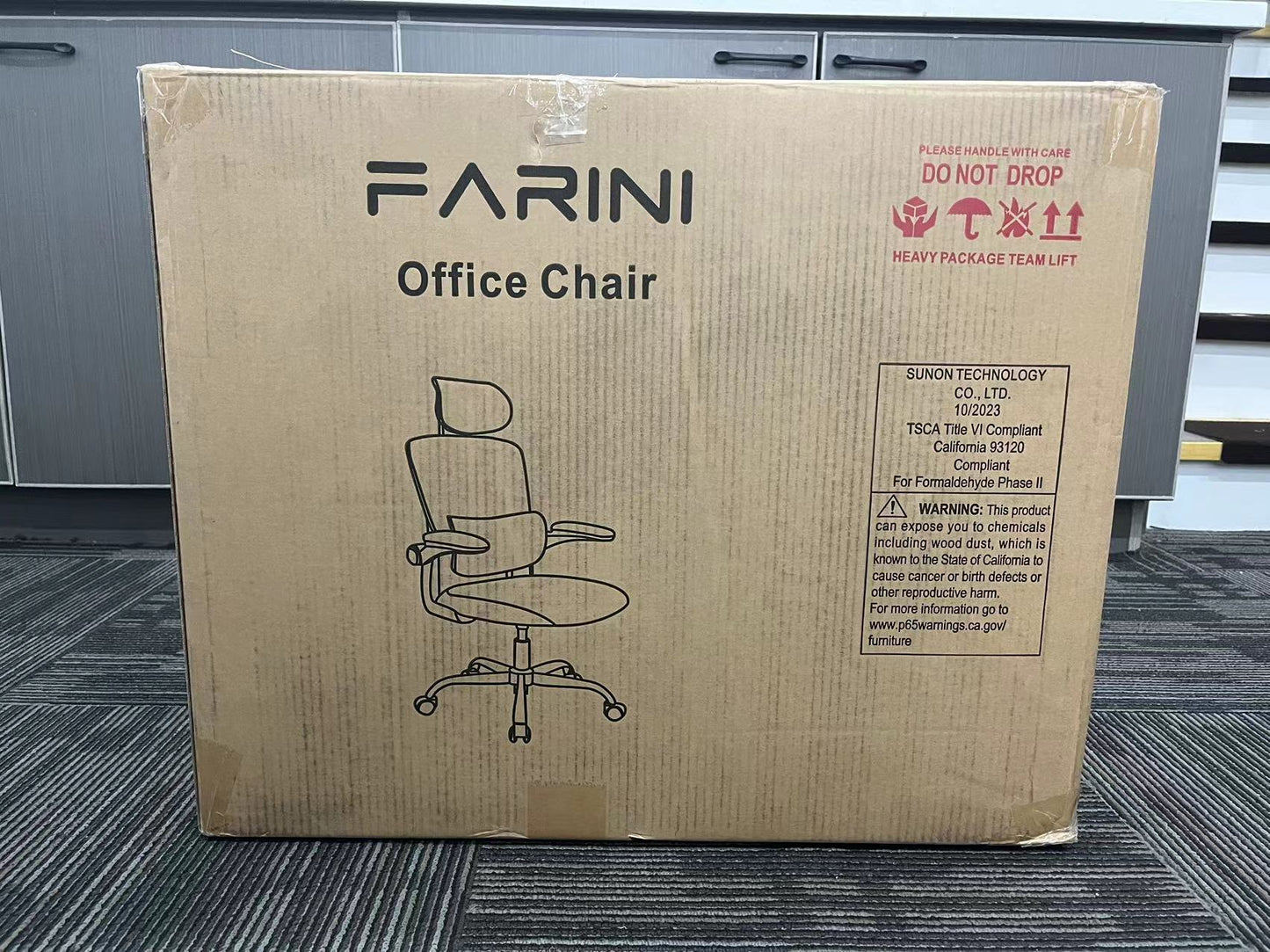 Ergonomic Mesh Office Chair with 3D Adjustable Lumbar Support, High Back Desk Chair with Flip-up Arms, Executive Computer Chair Home Office Task Swivel Rolling Chairs for Adults