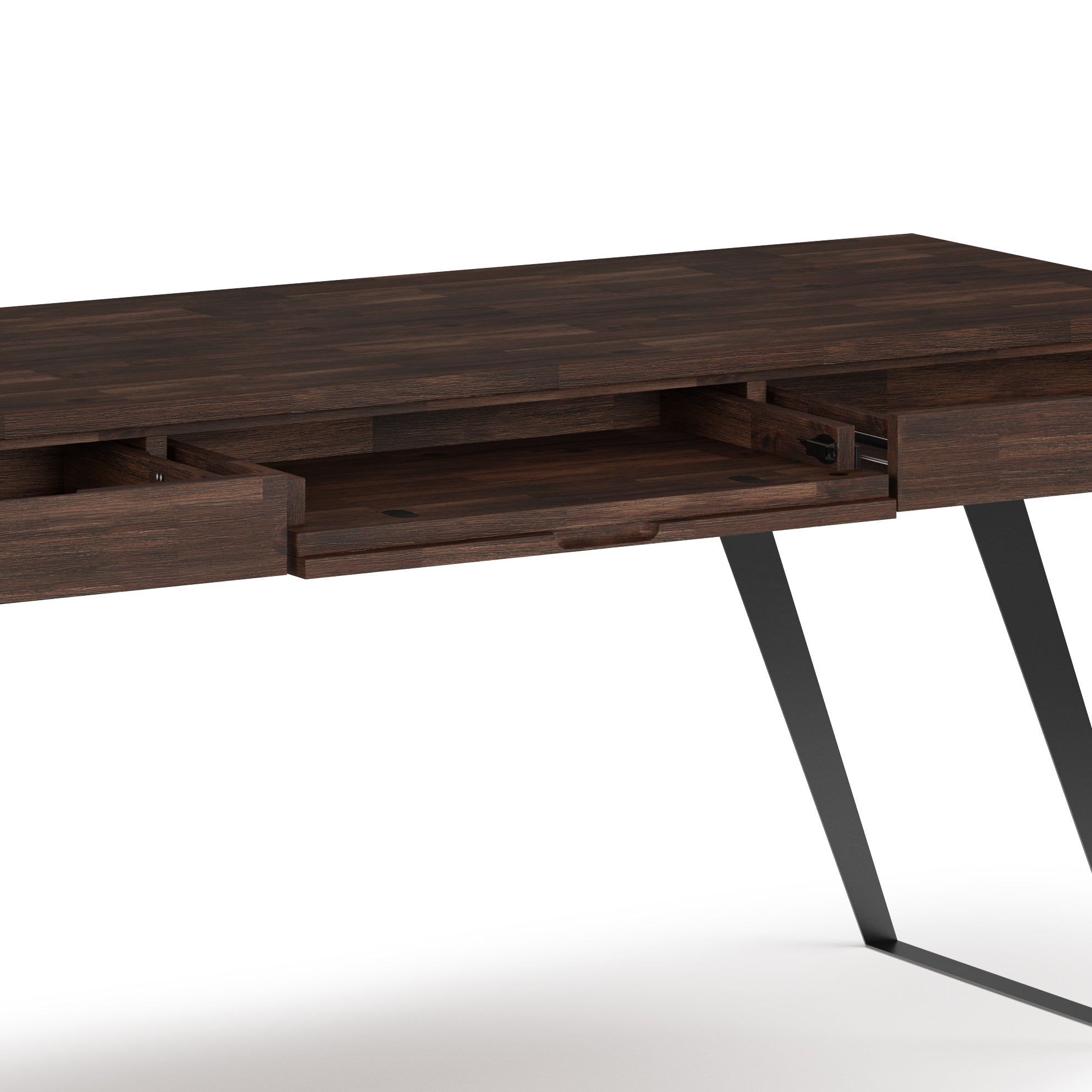 Lowry - Large Desk - Distressed Charcoal Brown