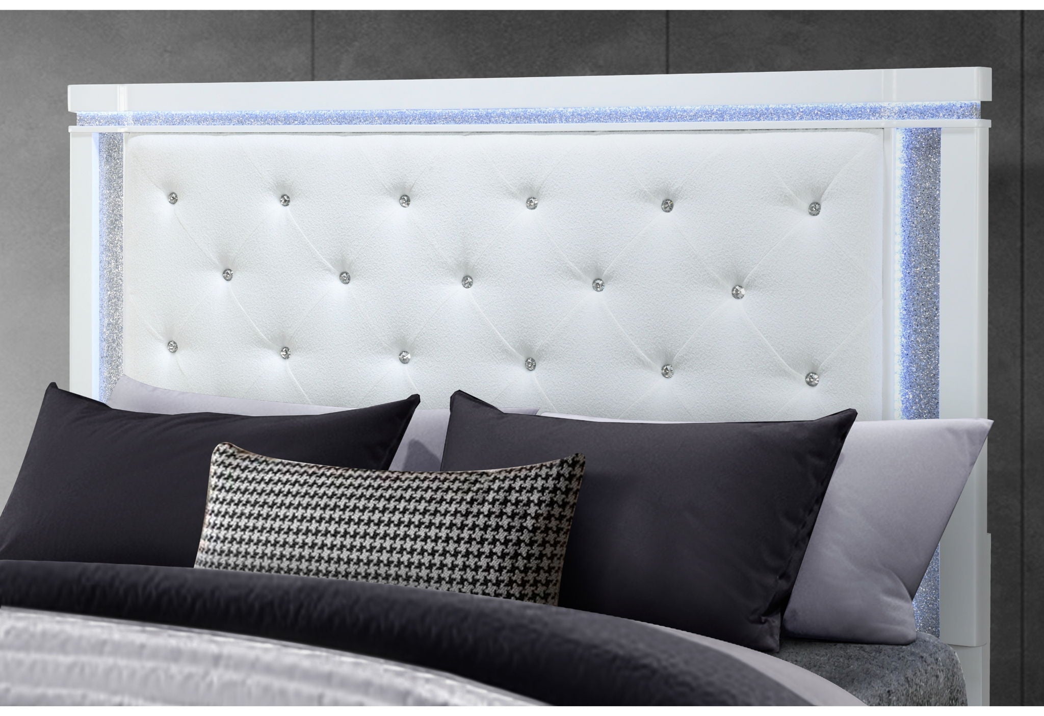 Alina - Full Bed Headboard With LED - White