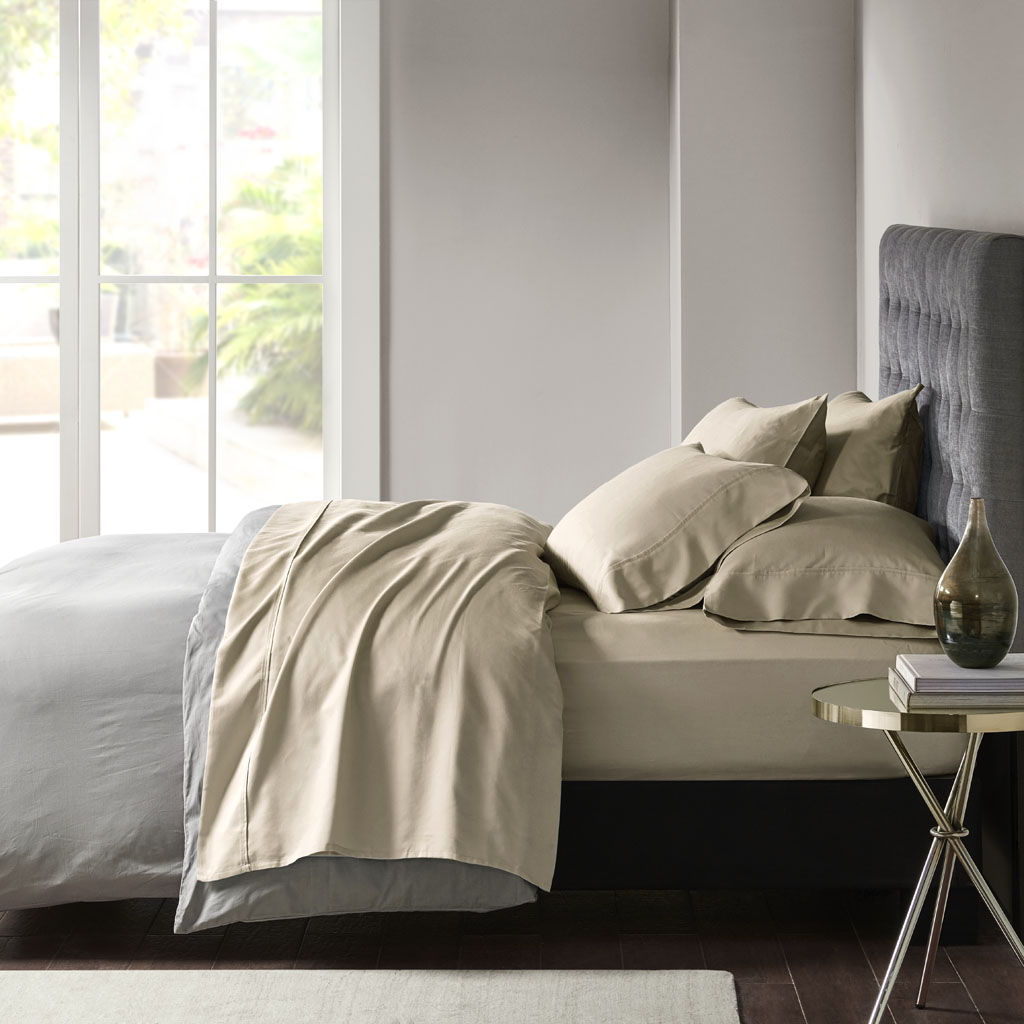 800 Thread Count - Split King Sheet Set - Khaki
