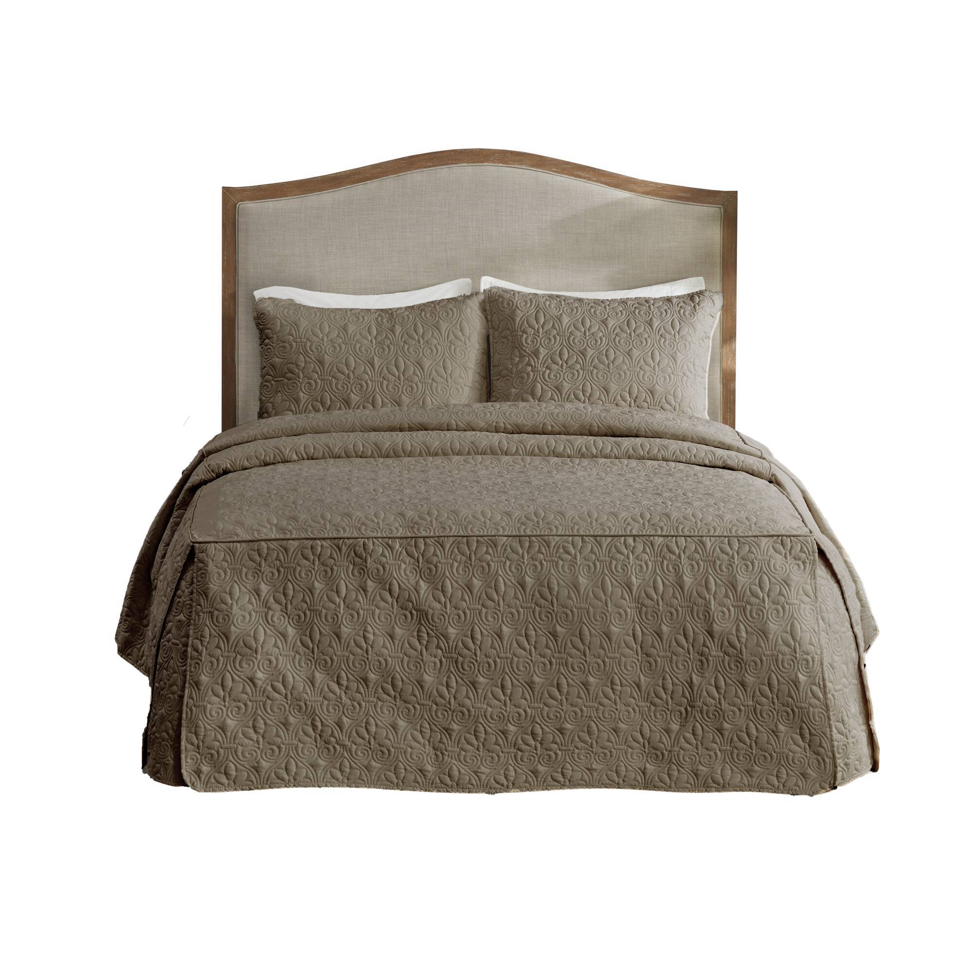 Quebec - King Fitted Bedspread (Set of 3) - Neutral