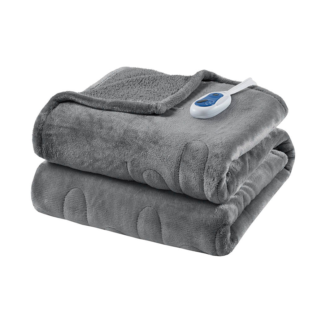 Heated Microlight to Berber - Throw - Gray