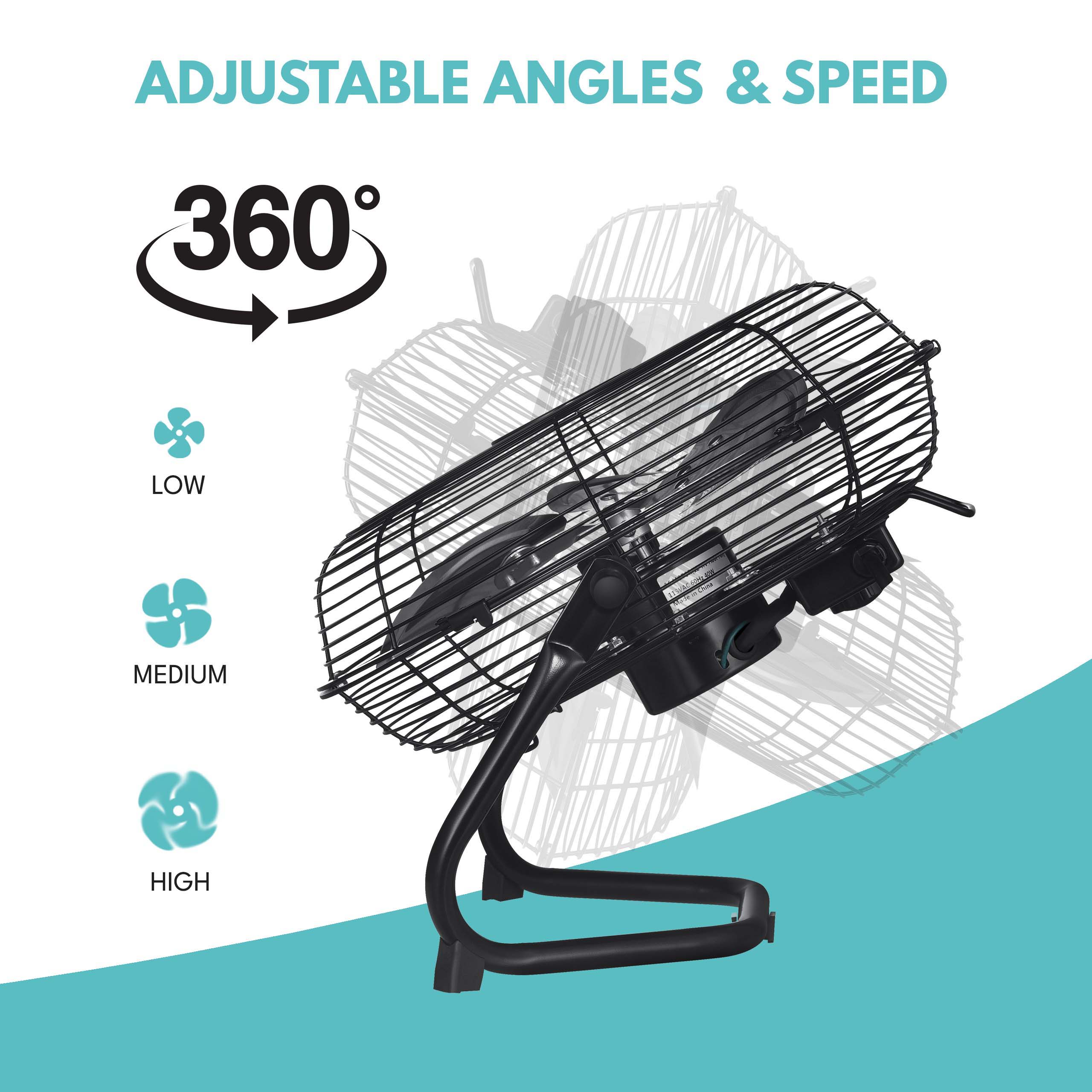 3 Speed High Velocity Industrial Heavy Duty Metal Floor Fan With Tilting Head For Outdoor / Indoor Use