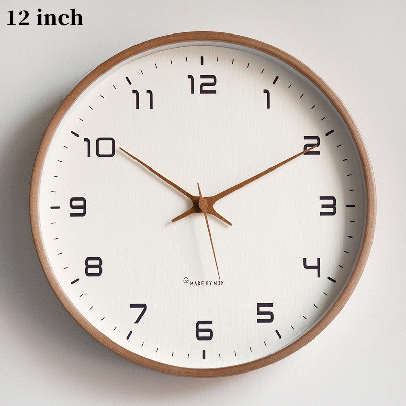 Nordic Solid Wood Simple Wall Clock Living Room Home Clock Decoration Silent Clock Fashion Japanese Modern Luxurious Creative Cl