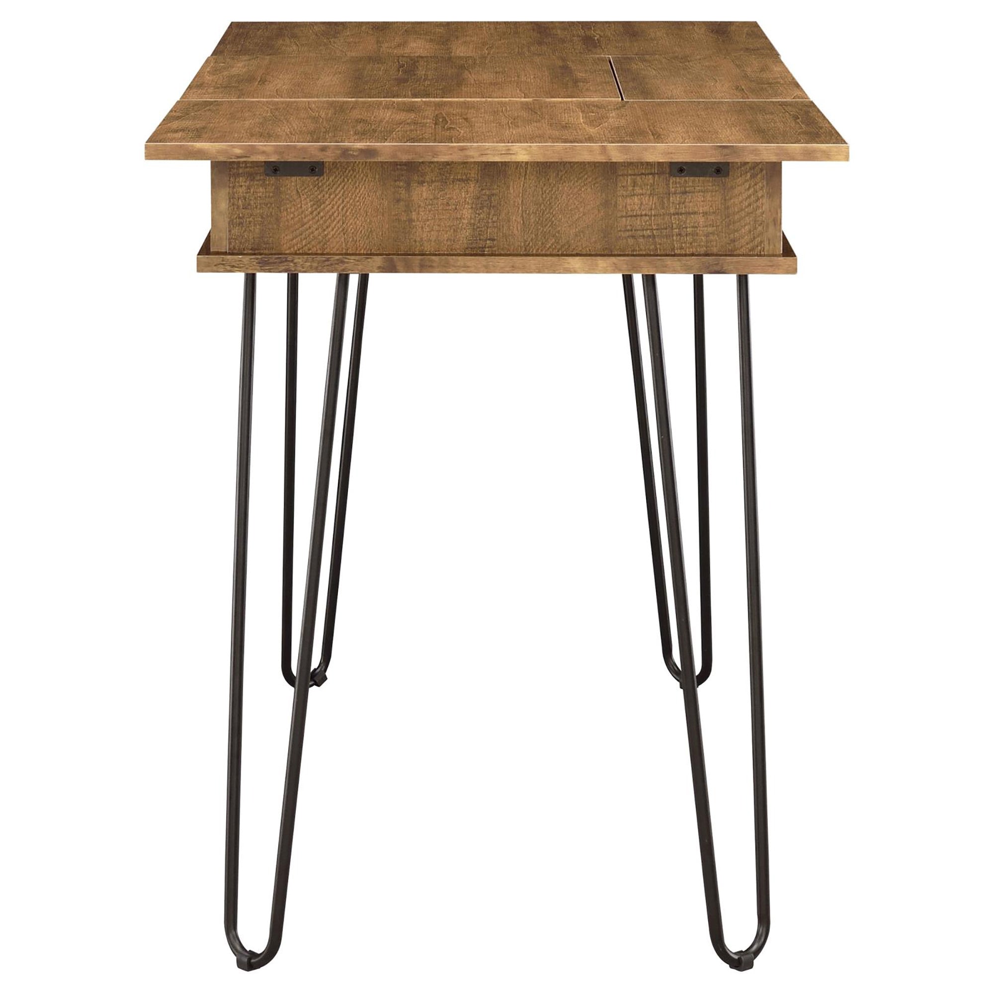 Rustic Amber Writing Desk with 4 Hidden Storages