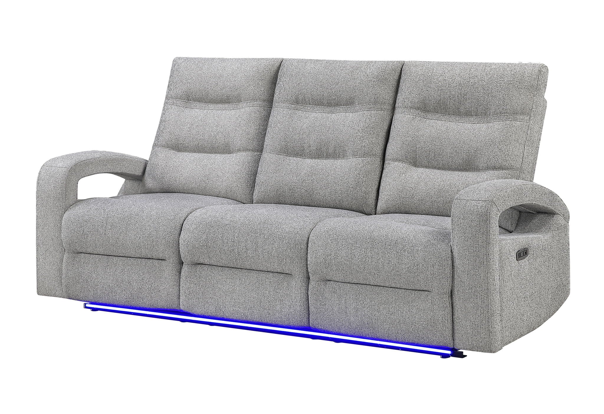 U6611 - Power Reclining Sofa With LED - Dark Gray