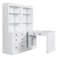83.4" Tall Bookshelf &Writting Desk Suite,Modern Bookcase Suite with LED Lighting, Drawers, Study Desk and Open Shelves, 2-Piece Set Storage Bookshelf
