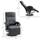 HOMCOM PU Recliner with Footrest, Lounge Chair with 135° Adjustable Backrest, Swivel Wood Base, Padded Seat & Armrests for Living Room, Black