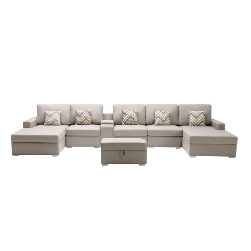 Nolan - 7 Piece Sectional Sofa With Pillows And Interchangeable Legs