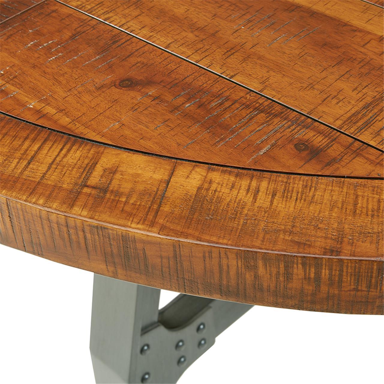 Lancaster - Round Dining / Gathering Table - Amber / Graphite