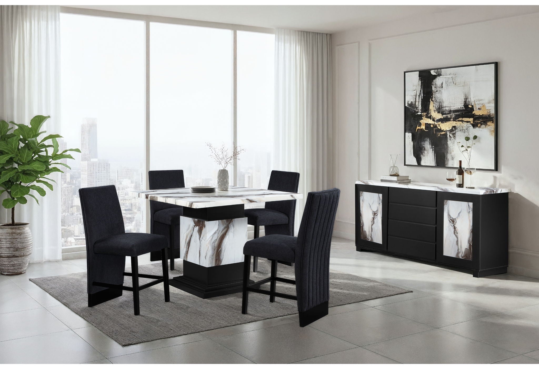 D12BT - Bar Table Base - Black / White