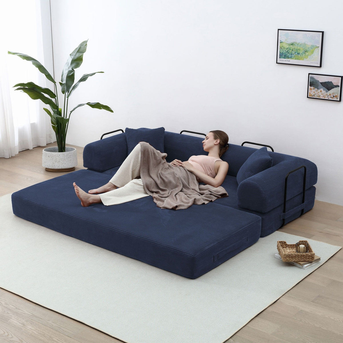 Convertible Foldable Floor Sofa Bed For Living Room